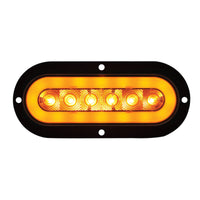 22 LED 6" Oval Flange Mount GloLight (Turn Signal) - Amber LEDs (Amber or Clear Lens)