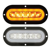 22 LED 6" Oval Flange Mount GloLight (Turn Signal) - Amber LEDs (Amber or Clear Lens)