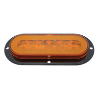 22 LED 6" Oval Flange Mount GloLight (Turn Signal) - Amber LEDs (Amber or Clear Lens)