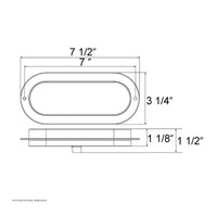 22 LED 6" Oval Flange Mount GloLight (Turn Signal) - Amber LEDs (Amber or Clear Lens)
