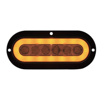 22 LED 6" Oval Flange Mount GloLight (Turn Signal) - Amber LEDs (Amber or Clear Lens)