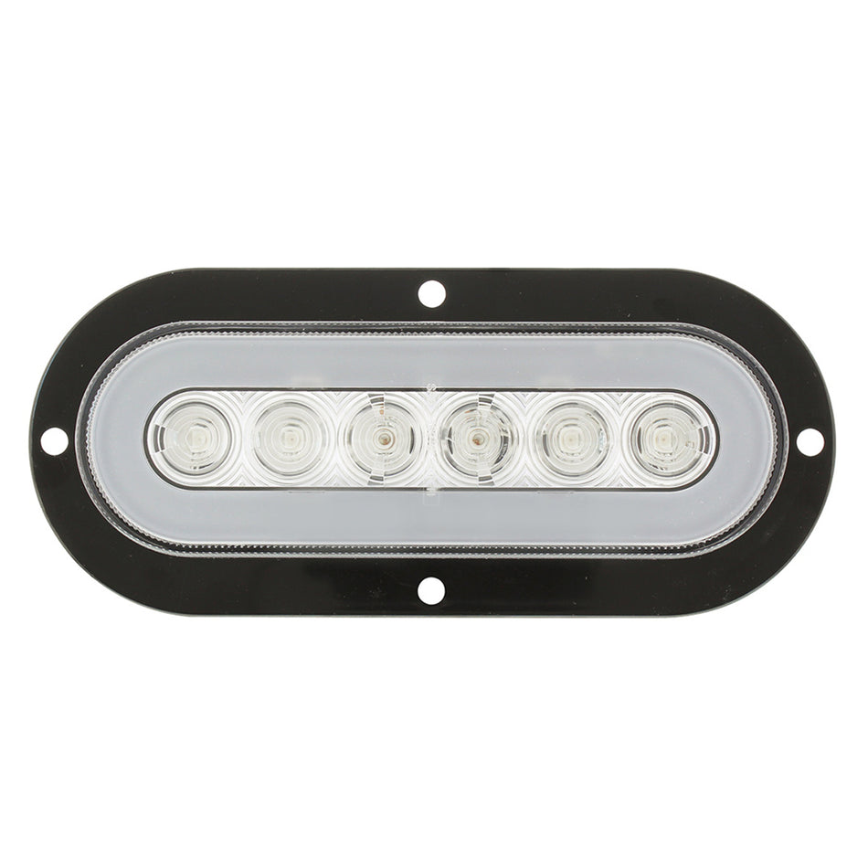 22 LED 6" Oval Flange Mount GloLight (Turn Signal) - Amber LEDs (Amber or Clear Lens)