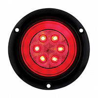 21 LED 4" Round Flange Mount GloLight (Stop, Turn & Tail) - Amber or Red LEDs (Amber or Red Lens)