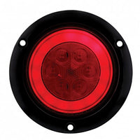 21 LED 4" Round Flange Mount GloLight (Stop, Turn & Tail) - Amber or Red LEDs (Amber or Red Lens)