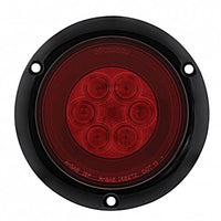 21 LED 4" Round Flange Mount GloLight (Stop, Turn & Tail) - Amber or Red LEDs (Amber or Red Lens)