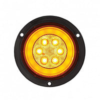 21 LED 4" Round Flange Mount GloLight (Stop, Turn & Tail) - Amber or Red LEDs (Amber or Red Lens)
