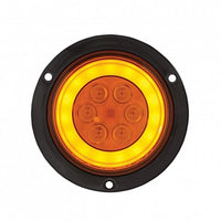 21 LED 4" Round Flange Mount GloLight (Stop, Turn & Tail) - Amber or Red LEDs (Amber or Red Lens)