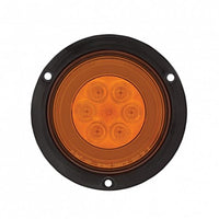 21 LED 4" Round Flange Mount GloLight (Stop, Turn & Tail) - Amber or Red LEDs (Amber or Red Lens)