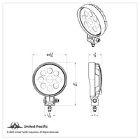 United Pacific - 9 High Power 3-Watt LED Work Light - Slim Profile