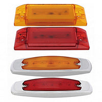 16 LED Rectangular GloLight Clearance/Marker Light With or Without Bezel - Amber or Red LEDs (Amber or Red Lens)