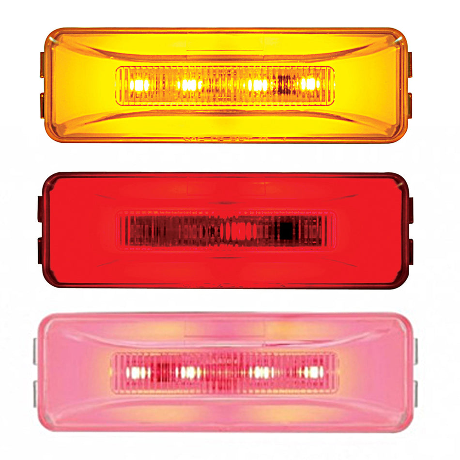 10 LED Rectangular GloLight Clearance/Marker Light - Amber or Red LEDs (Amber, Red or Clear Lens)