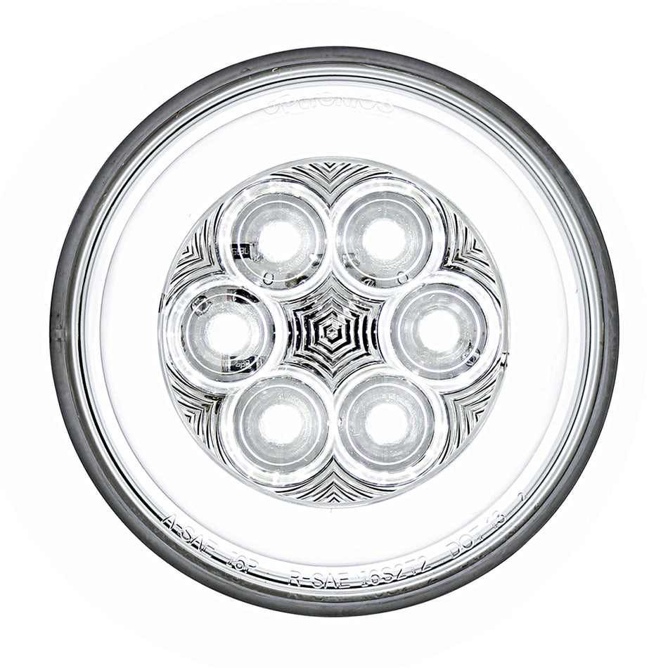 United Pacific - 21 LED 4" GloLight Back-Up Light - White LEDs (Clear Lens)