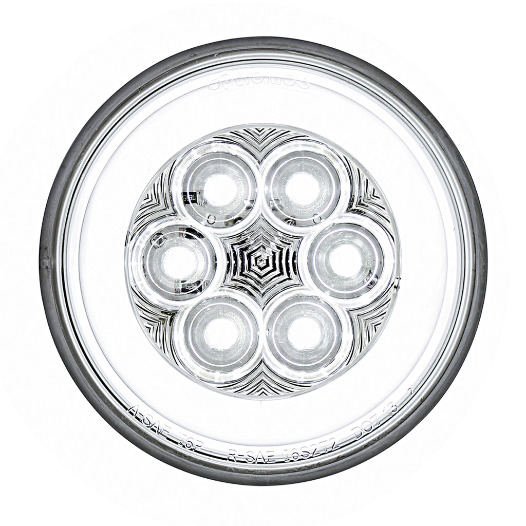 United Pacific - 21 LED 4" GloLight Back-Up Light - White LEDs (Clear Lens)