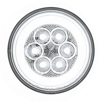 United Pacific - 21 LED 4" GloLight Back-Up Light - White LEDs (Clear Lens)