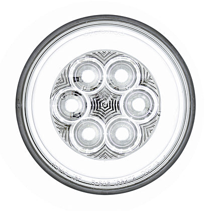 United Pacific - 21 LED 4" GloLight Back-Up Light - White LEDs (Clear Lens)