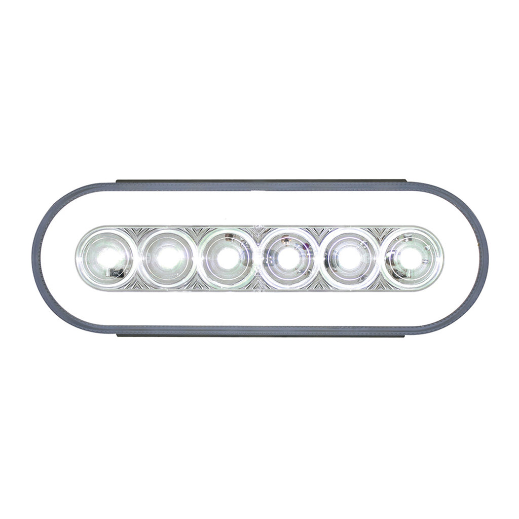 United Pacific - 22 LED 6" Oval GloLight Back-Up Light - White LEDs (Clear Lens)