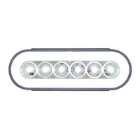 United Pacific - 22 LED 6" Oval GloLight Back-Up Light - White LEDs (Clear Lens)