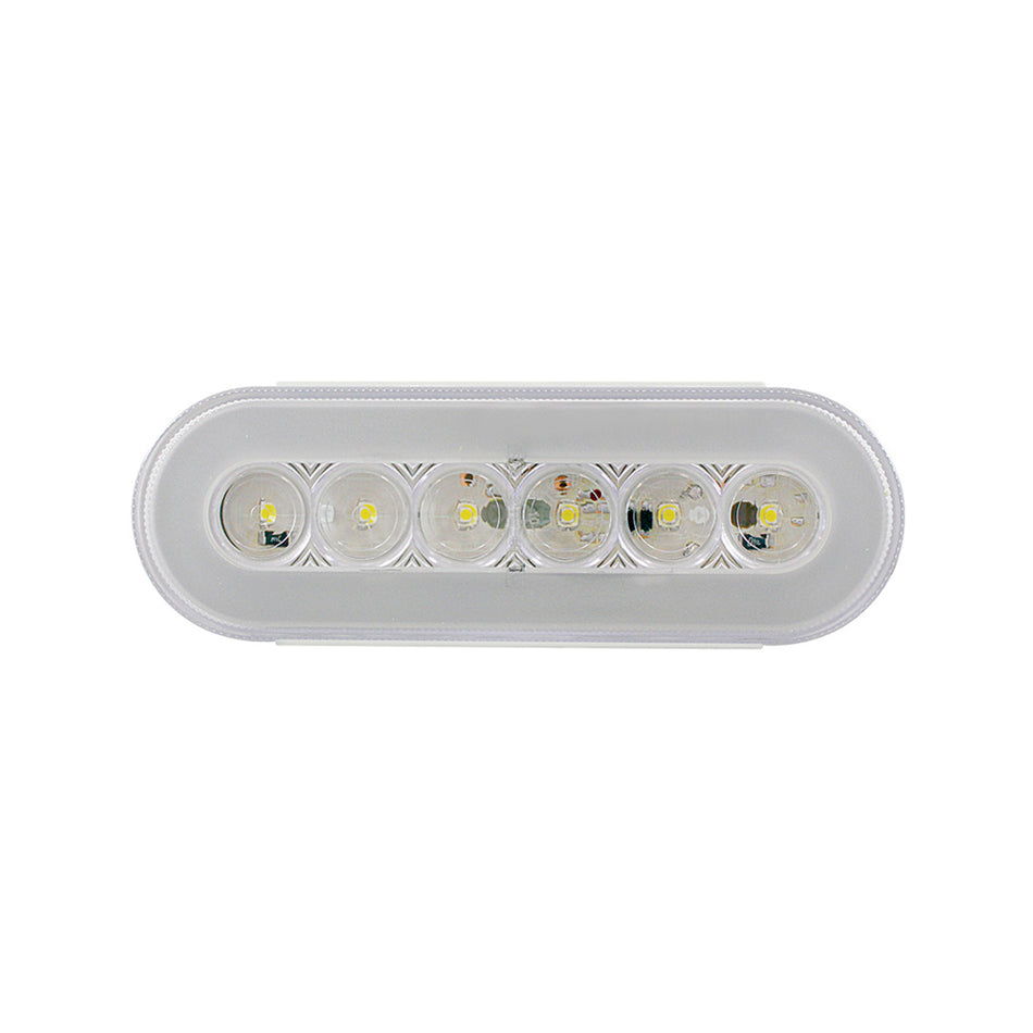 United Pacific - 22 LED 6" Oval GloLight Back-Up Light - White LEDs (Clear Lens)