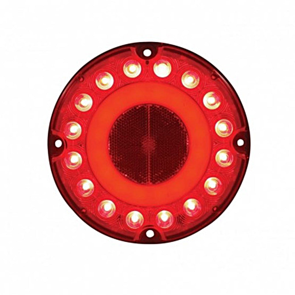 United Pacific - 32 LED 7" GloLight Stop, Turn & Tail Light - Red LEDs (Red Lens)