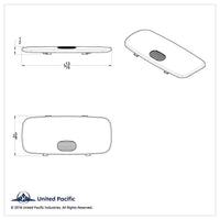 United Pacific - Center Dome Light Lens For 2006+ Peterbilt - White LEDs (Clear Lens)