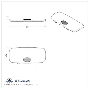 United Pacific - Center Dome Light Lens For 2006+ Peterbilt - White LEDs (Clear Lens)