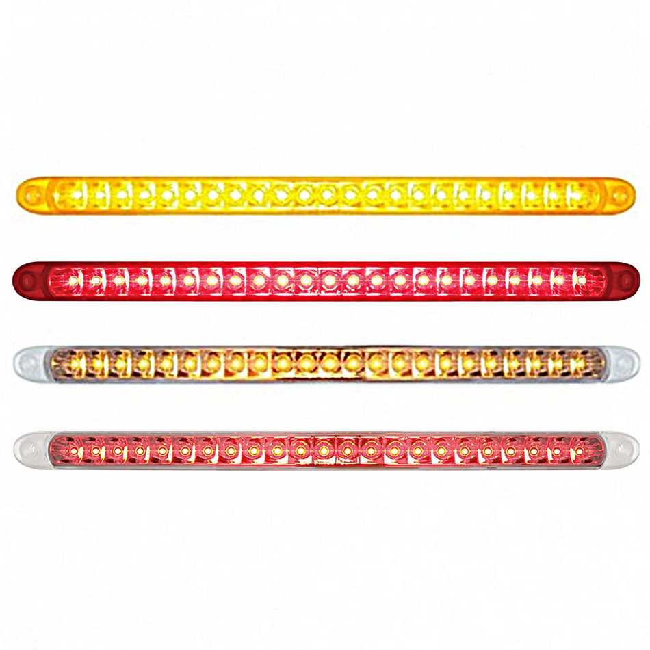 23 SMD LED 17-1/4" Reflector Turn Signal Light Bar Only (Stop, Turn & Tail) - Amber or Red LEDs (Amber, Red or Clear Lens)