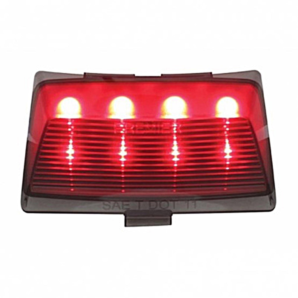 United Pacific - 8 LED Fender Tip Light For Harley Motorcycle - Red LEDs (Smoke Lens)