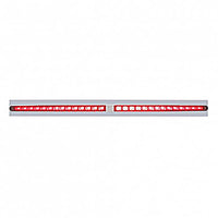 Chrome Top Mud Flap Plate With Two 14 LED 24" Light Bars - Red LEDs (Red, Clear or Chrome)