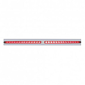 Chrome Top Mud Flap Plate With Two 14 LED 24" Light Bars - Red LEDs (Red, Clear or Chrome)