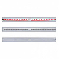 Chrome Top Mud Flap Plate With Two 14 LED 24" Light Bars - Red LEDs (Red, Clear or Chrome)