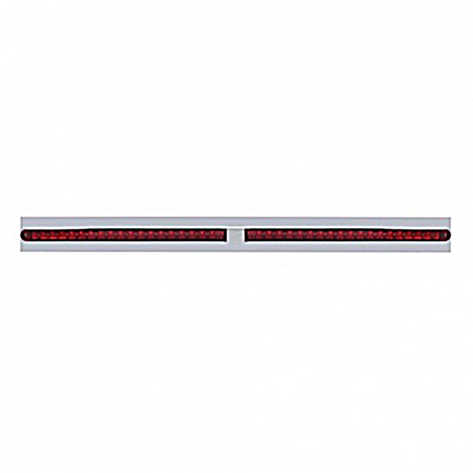 Chrome Top Mud Flap Plate With Two 19 LED 24" Reflector Light Bars - Red LEDs (Red or Clear Lens)