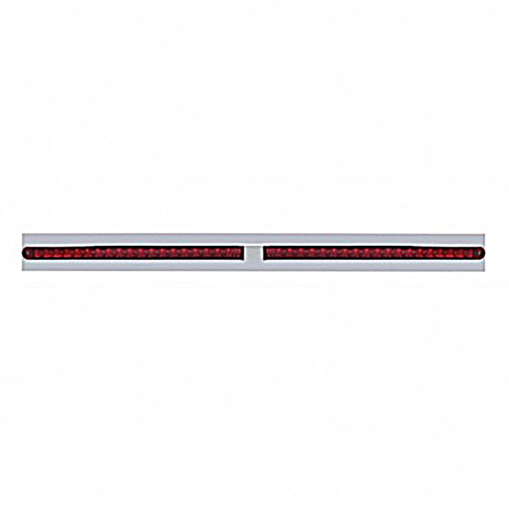 Chrome Top Mud Flap Plate With Two 19 LED 24" Reflector Light Bars - Red LEDs (Red or Clear Lens)