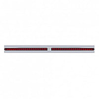 Chrome Top Mud Flap Plate With Two 19 LED 24" Reflector Light Bars - Red LEDs (Red or Clear Lens)