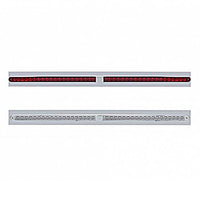 Chrome Top Mud Flap Plate With Two 19 LED 24" Reflector Light Bars - Red LEDs (Red or Clear Lens)