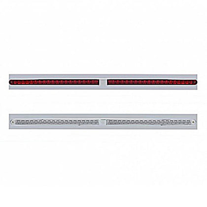 Chrome Top Mud Flap Plate With Two 19 LED 24" Reflector Light Bars - Red LEDs (Red or Clear Lens)
