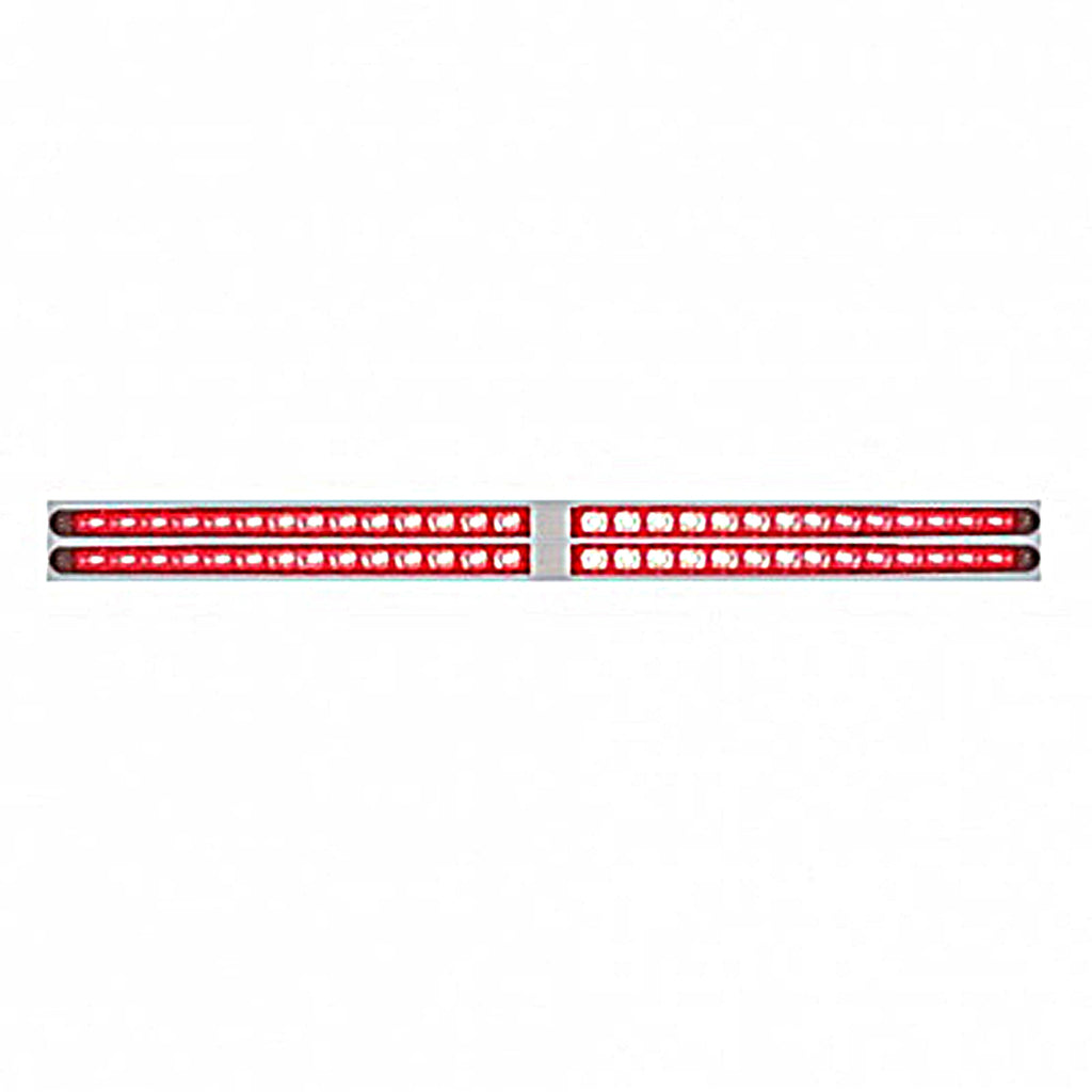 Chrome Top Mud Flap Plate With Four 14 LED 24" Light Bars - Red LEDs (Red, Clear or Chrome Lens)