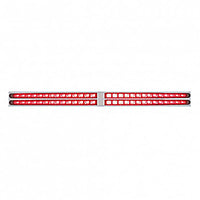 Chrome Top Mud Flap Plate With Four 14 LED 24" Light Bars - Red LEDs (Red, Clear or Chrome Lens)