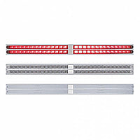 Chrome Top Mud Flap Plate With Four 14 LED 24" Light Bars - Red LEDs (Red, Clear or Chrome Lens)
