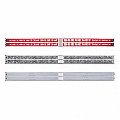 Chrome Top Mud Flap Plate With Four 14 LED 24" Light Bars - Red LEDs (Red, Clear or Chrome Lens)