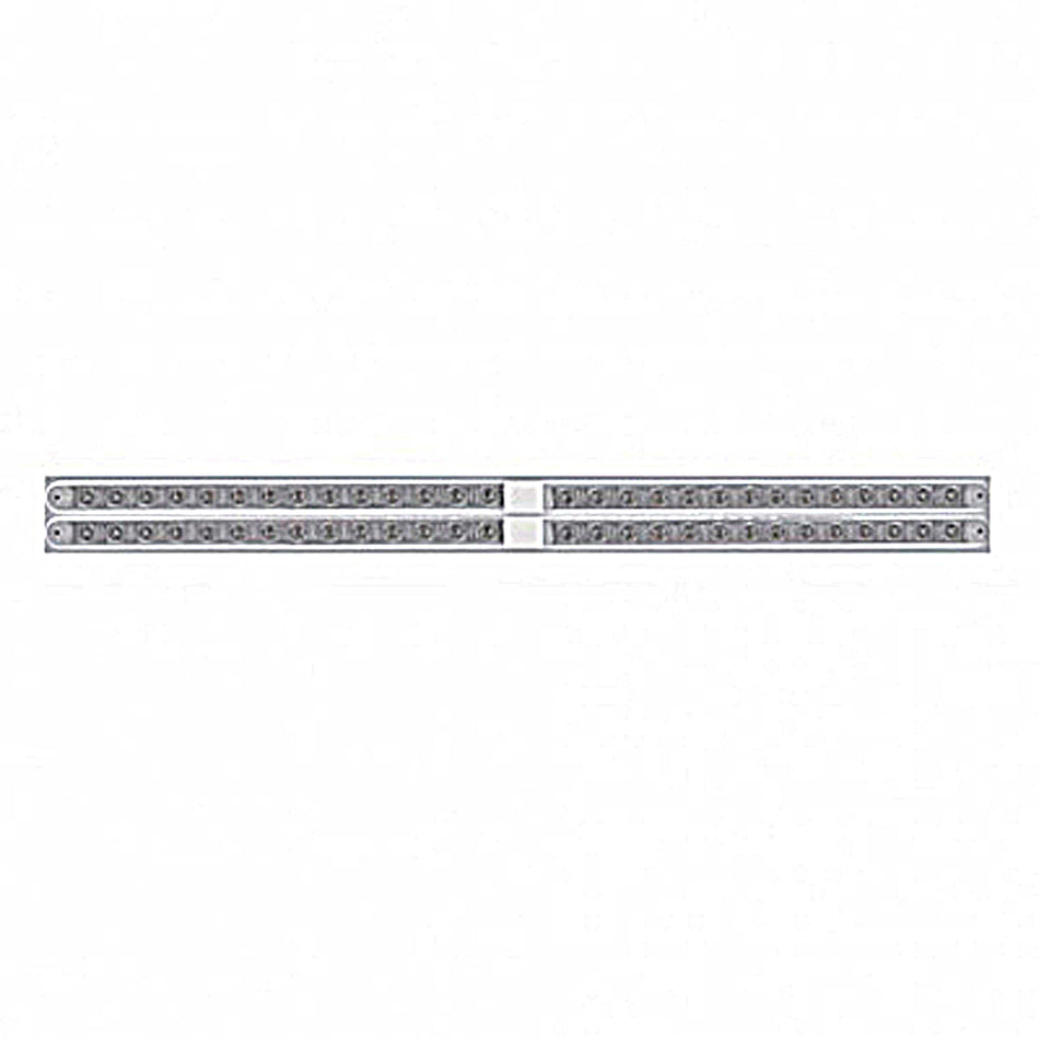 Chrome Top Mud Flap Plate With Four 14 LED 24" Light Bars - Red LEDs (Red, Clear or Chrome Lens)