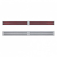Chrome Top Mud Flap Plate With Four 19 LED 24" Reflector Light Bars - Red LEDs (Red or Clear Lens)