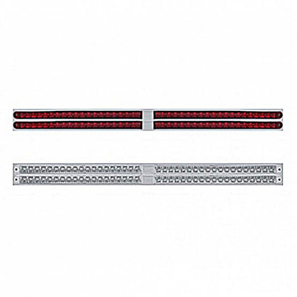 Chrome Top Mud Flap Plate With Four 19 LED 24" Reflector Light Bars - Red LEDs (Red or Clear Lens)