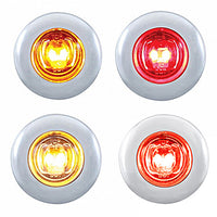 2 LED 3/4" Mini Light With Bezel Clearance/Marker Light - Amber or Red LEDs (Amber, Red or Clear Lens)