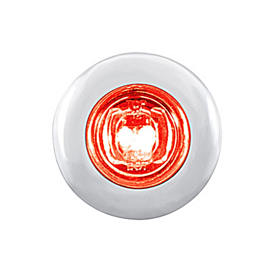 2 LED 3/4" Mini Light With Bezel Clearance/Marker Light - Amber or Red LEDs (Amber, Red or Clear Lens)