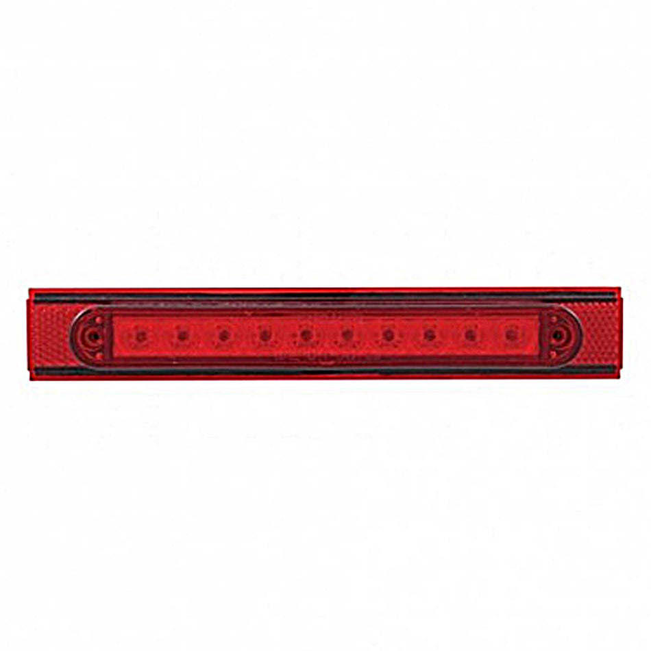 10 LED Conspicuity Reflector Plate Light With Red Reflector - Red LEDs (Red or Clear Lens)