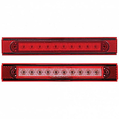 10 LED Conspicuity Reflector Plate Light With Red Reflector - Red LEDs (Red or Clear Lens)