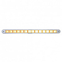 United Pacific - 14 LED 12" Auxiliary Warning Light Bar w/ Bezel - Amber LEDs (Clear Lens)
