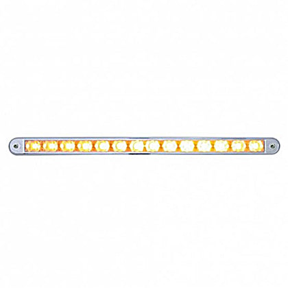 United Pacific - 14 LED 12" Auxiliary Warning Light Bar w/ Bezel - Amber LEDs (Clear Lens)