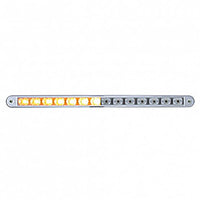 United Pacific - 14 LED 12" Auxiliary Warning Light Bar w/ Bezel - Amber LEDs (Clear Lens)