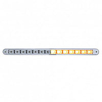 United Pacific - 14 LED 12" Auxiliary Warning Light Bar w/ Bezel - Amber LEDs (Clear Lens)